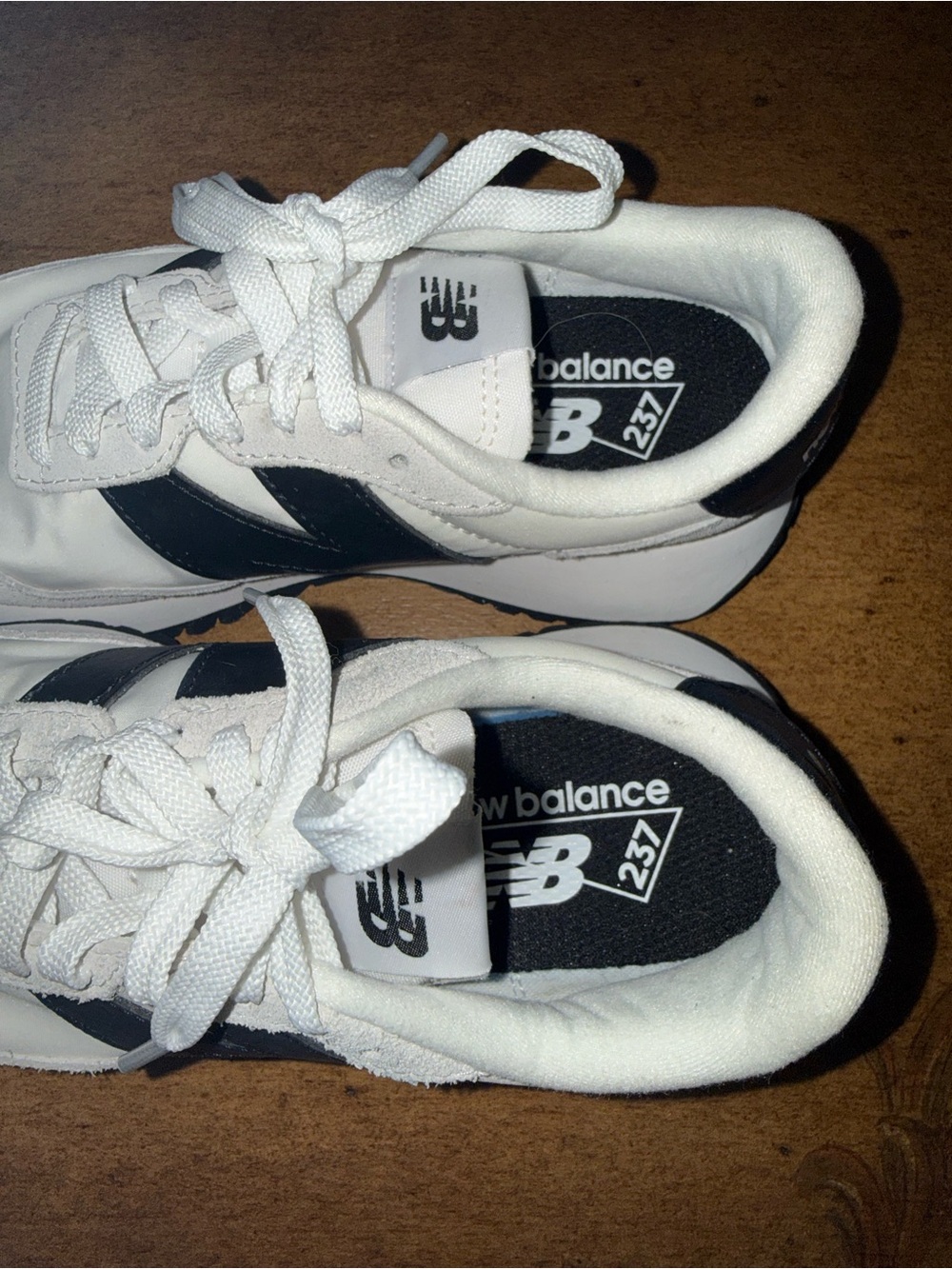 New Balance Women's 237 Retro Sneaker Sea Salt W/Black/Grey 6 - Picture 4 of 7